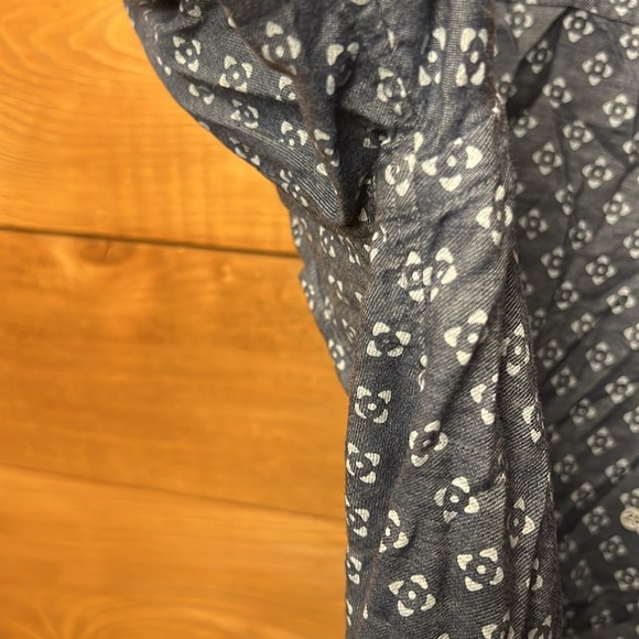 Faherty Men's Gray Patterned Button up Geometric Shirt Med Short Sleeve Summer - Picture 7 of 10